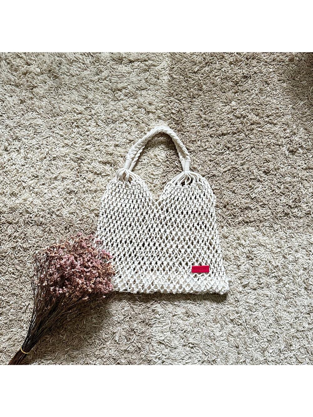 Lancome Paris White Knit Shopper Bag Tote Bag Cosmetics Bag Logo Women’s